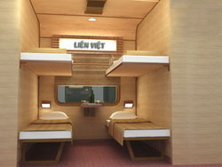 4-berth cabin in Livitrans Express train, a tourist train from Hanoi to Sapa, Lao Cai