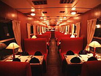 Dining car in Victoria train, Hanoi Sapa train tickets reservation